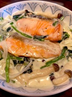 ワンパン!簡単!サーモンクリーム煮-レシピのメイン写真