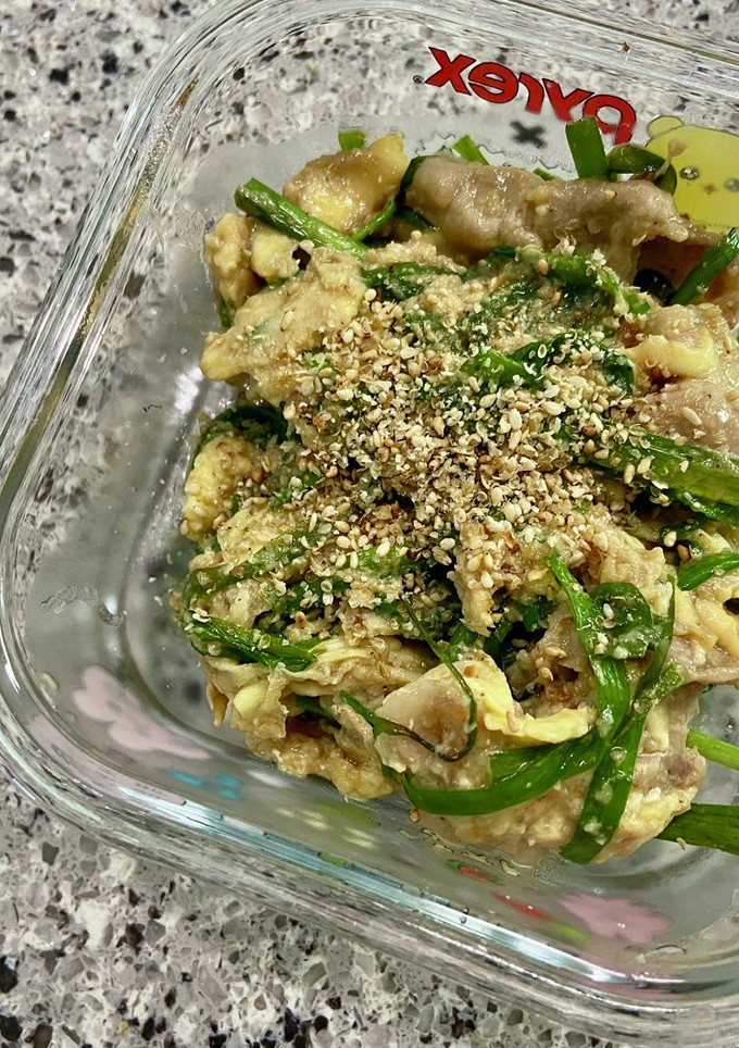 豚肉とニラの卵とじ炒め-レシピのメイン写真