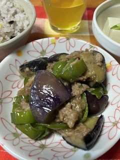 冷凍揚げなすとピーマンの肉炒め-レシピのメイン写真