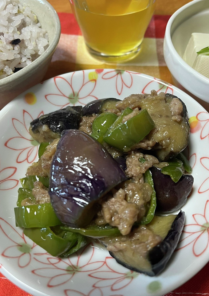 冷凍揚げなすとピーマンの肉炒め-レシピのメイン写真