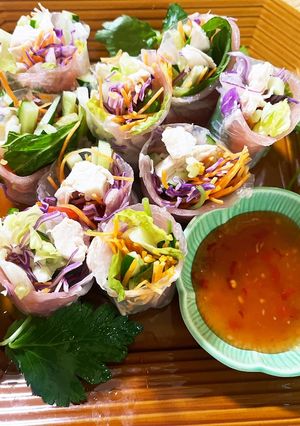 生ハムと鶏ハムのサラダ生春巻き-レシピのメイン写真