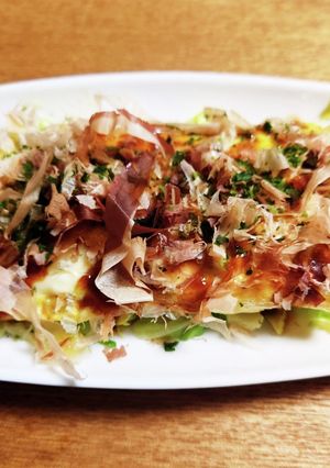簡単!ニラたっぷりとん平焼き♪-レシピのメイン写真
