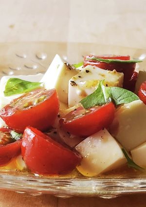 黄金比率の調味料☆豆腐&ミニトマトサラダ-レシピのメイン写真