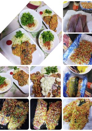 鯵のカラフルあられ揚げ-レシピのメイン写真