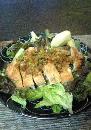 サクッ　鶏胸竜田揚げのねぎみじんソース♪-レシピのメイン写真