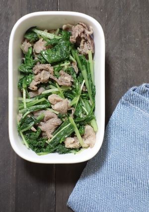 豚肉と水菜のめんつゆ和え-レシピのメイン写真