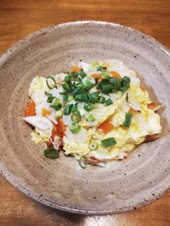 梨湖の簡単!ちくわにんじん卵雑炊-レシピのメイン写真