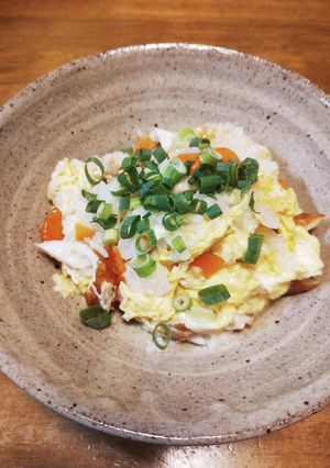 梨湖の簡単！ちくわにんじん卵雑炊-レシピのメイン写真