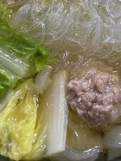 白菜、ひき肉だんご、春雨のスープ-レシピのメイン写真