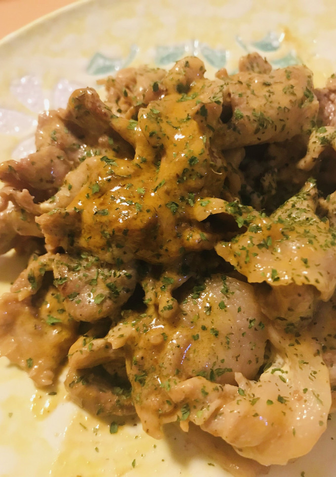 おつまみ●豚こまぎれ肉のマヨ＆カレー炒め-レシピのメイン写真