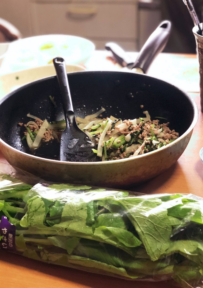 大根菜と大根とひき肉いため-レシピのメイン写真