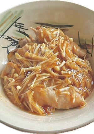 ハムとチーズの豚バラ巻～餡掛けえのき～-レシピのメイン写真