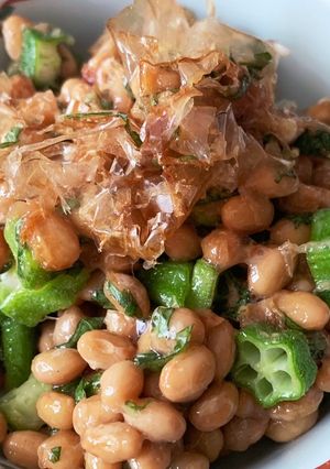 栄養満点!ザ・夏の副菜!梅しそオクラ納豆-レシピのメイン写真