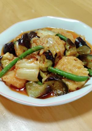 茄子とナゲットのキムチ煮-レシピのメイン写真