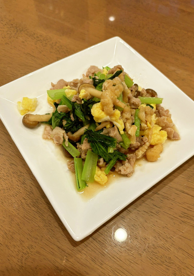 豚肉と小松菜のオイスターソース炒め-レシピのメイン写真