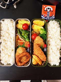 男子高校生弁当 記録6 アジフライ-レシピのメイン写真
