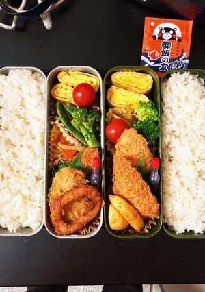 男子高校生弁当 記録6 アジフライ-レシピのメイン写真
