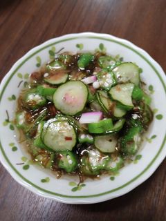 酢きゅうりとオクラともずく入り酢の物-レシピのメイン写真