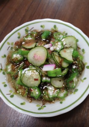 酢きゅうりとオクラともずく入り酢の物-レシピのメイン写真