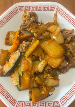 キムチカボチャ牛肉炒め-レシピのメイン写真