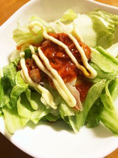 簡単!レタスのキムチマヨサラダ-レシピのメイン写真