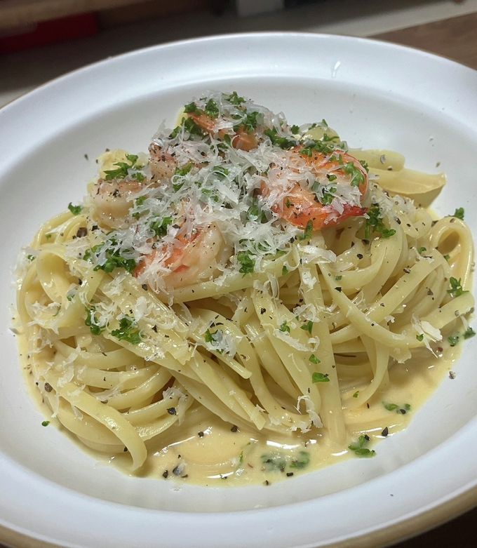 海老のカルボナーラ by にゃんぴょう。 【クックパッド】 簡単おいしい