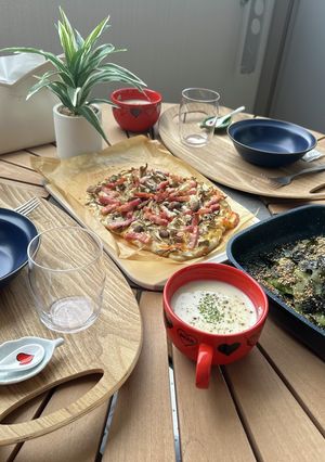 腸活ヘルシー米粉で簡単！きのこピザ-レシピのメイン写真