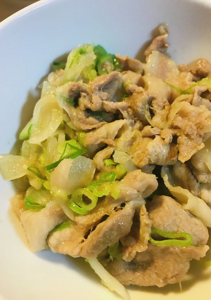 あまから●豚こまぎれ肉の玉ネギ＆ネギ炒め-レシピのメイン写真