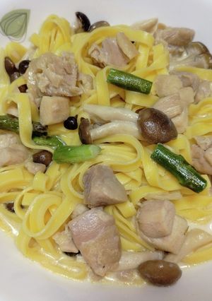 鶏肉アスパラしめじのクリームパスタ-レシピのメイン写真