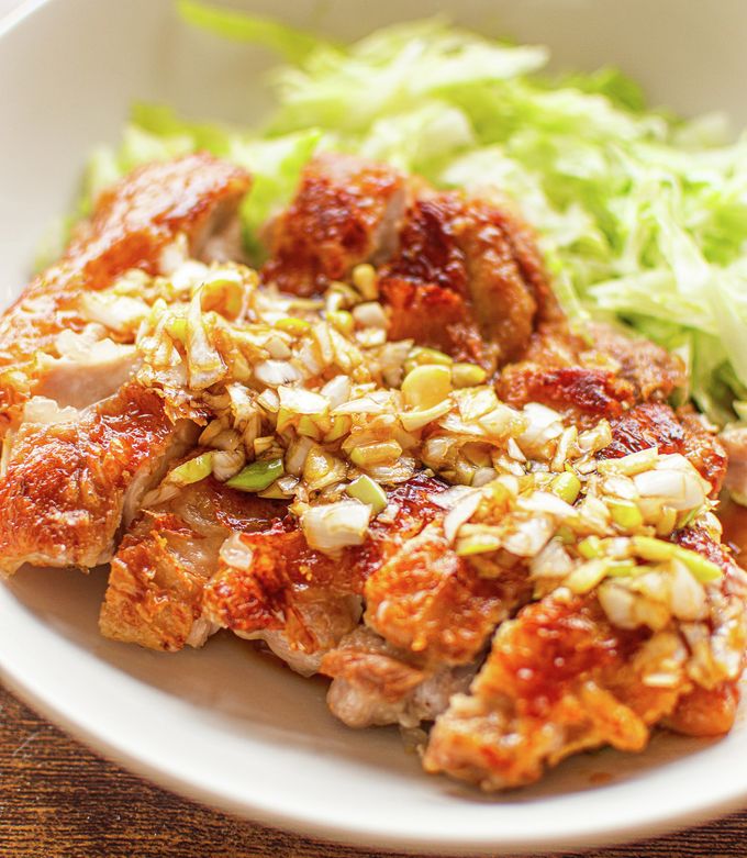 簡単!揚げない鶏もも油淋鶏(ネギソース) by 白いエプロンのクマ 【クックパッド】 簡単おいしいみんなのレシピが392万品