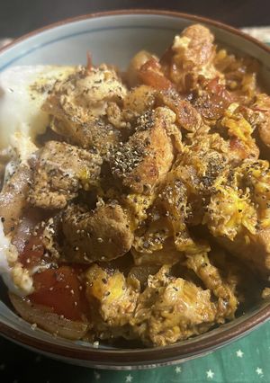 ナポリタン風親子丼-レシピのメイン写真