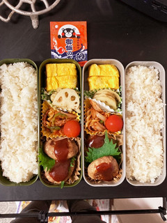 男子高校生弁当 記録7 ハンバーグ-レシピのメイン写真