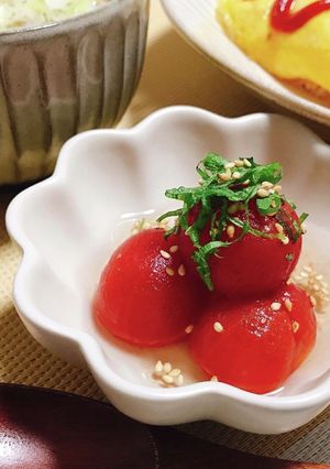 糖尿病レシピ：トマトの冷製お浸し-レシピのメイン写真