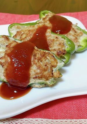【健康】種ごとピーマン肉詰め-レシピのメイン写真