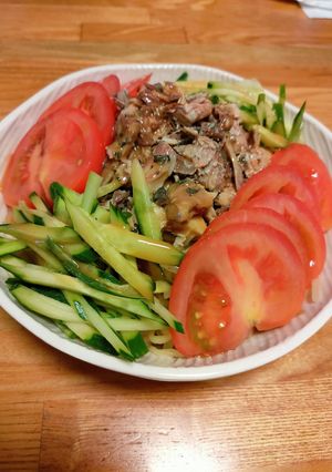 冷やし中華♪サバ缶で栄養たっぷり♪-レシピのメイン写真