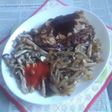 イシスキで若鶏のもも肉ステーキ+しめじ