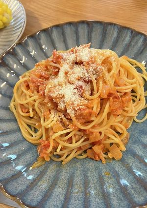 ツナトマトクリームパスタ-レシピのメイン写真