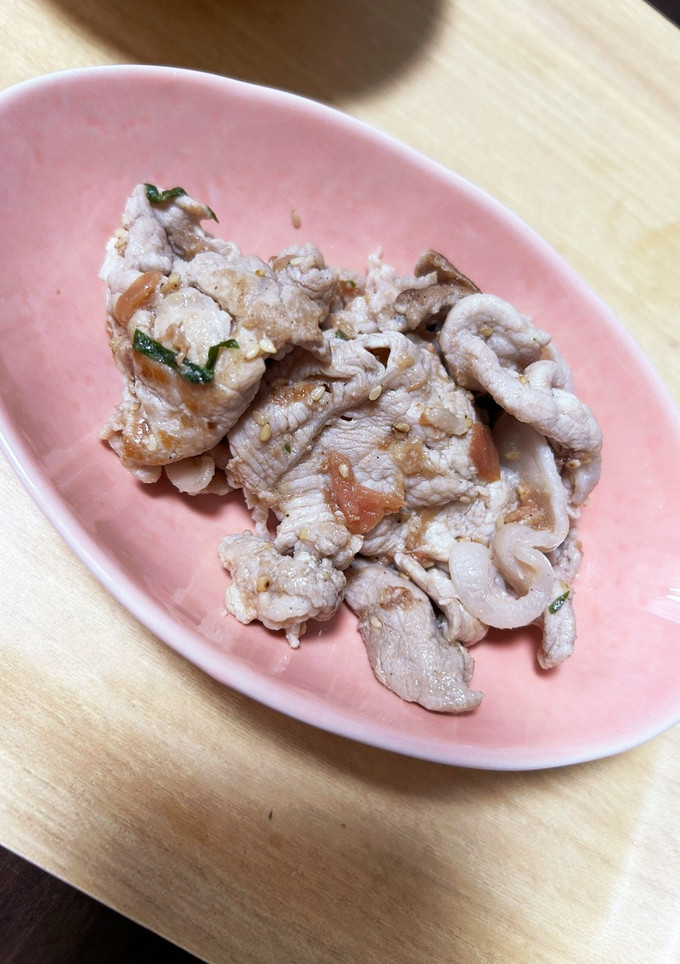 豚肉の大葉と梅の塩胡椒炒め-レシピのメイン写真