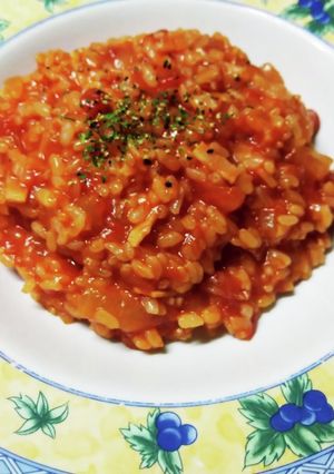 簡単！新玉ねぎとトマトのリゾット-レシピのメイン写真