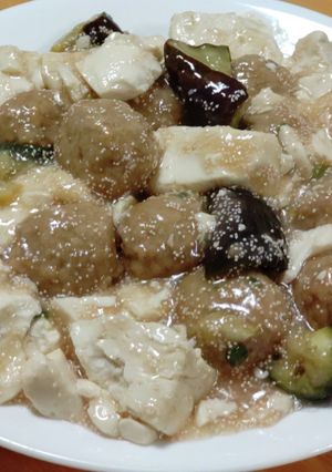 肉団子のめんたい麻婆茄子豆腐-レシピのメイン写真