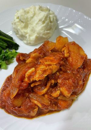 【簡単夕食】鶏胸肉と野菜達のトマト煮-レシピのメイン写真