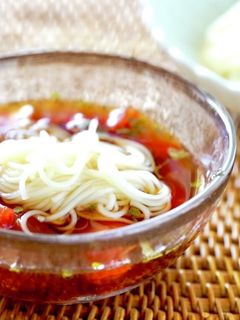 トマトと乾燥バジル☆そうめんつけタレ☆-レシピのメイン写真