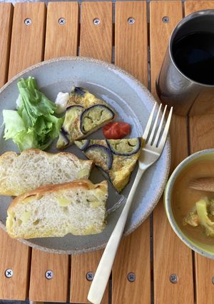 茄子のオープンオムレツ-レシピのメイン写真
