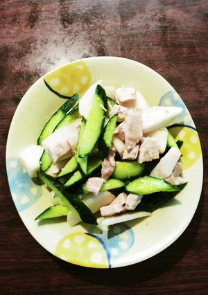 胡瓜&蕪&鶏の胡麻わさびドレッシング和え-レシピのメイン写真