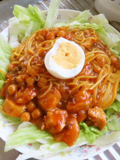 トウモロコシ麺のトマトソース和えサラダ風-レシピのメイン写真