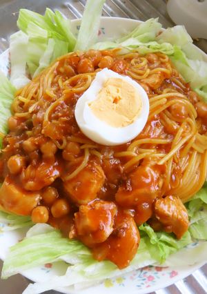 トウモロコシ麺のトマトソース和えサラダ風-レシピのメイン写真