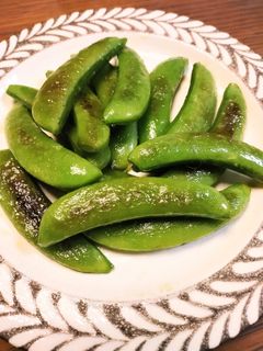 簡単焼くだけ!!スナップエンドウの塩炒め-レシピのメイン写真
