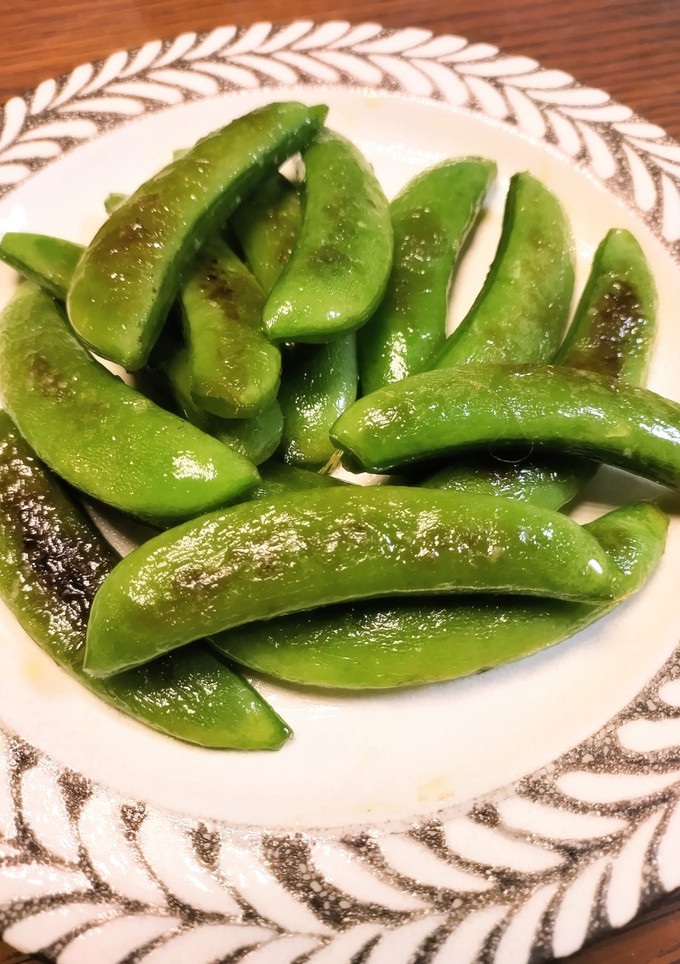 簡単焼くだけ!!スナップエンドウの塩炒め-レシピのメイン写真