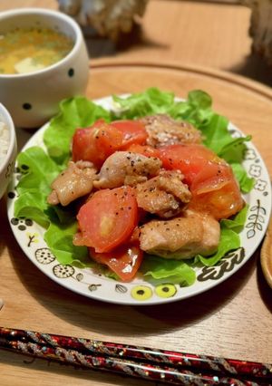 チキンとトマトのにんにくオリーブ炒め-レシピのメイン写真