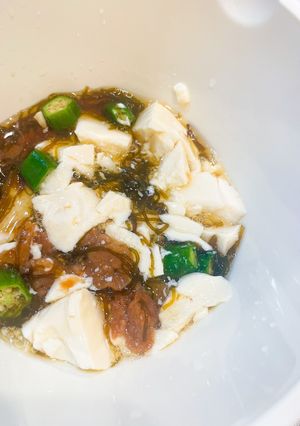 ♡豆腐とオクラの梅もずく♡-レシピのメイン写真